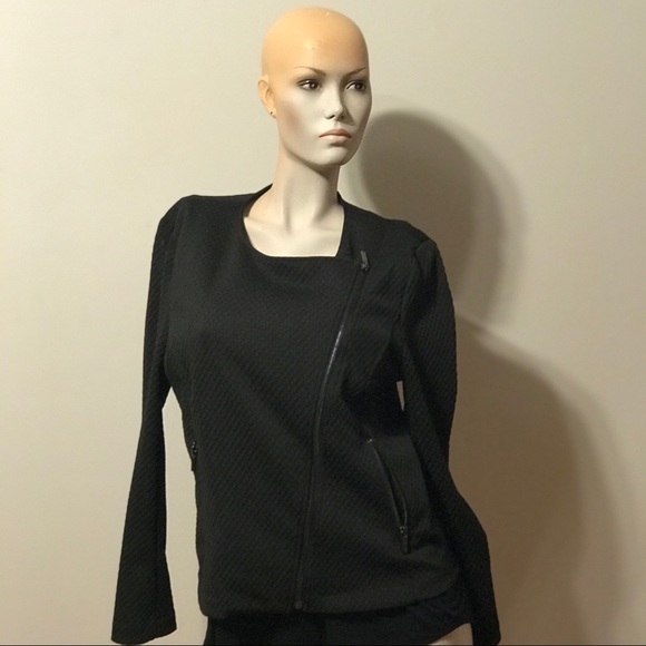 Alfani Long Sleeve Jacquard Zipper Front Jacket - Picture 3 of 5